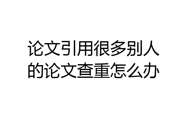 论文引用很多别人的论文查重怎么办