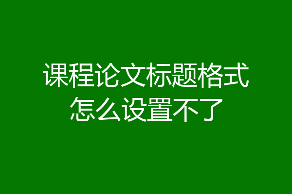 课程论文标题格式怎么设置不了