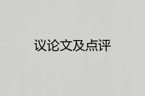 议论文及点评