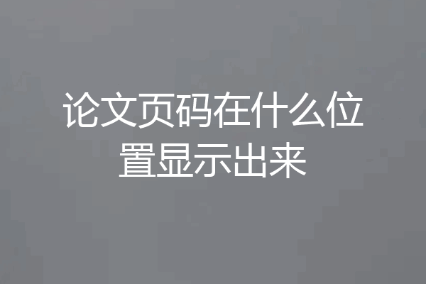 论文页码在什么位置显示出来