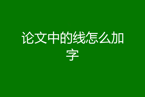 论文中的线怎么加字