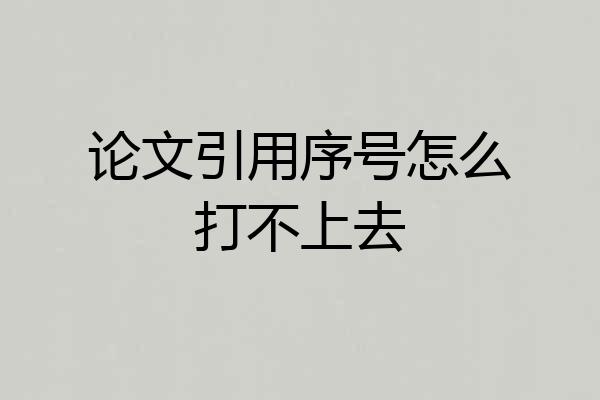 论文引用序号怎么打不上去