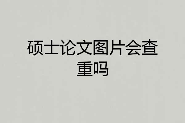 硕士论文图片会查重吗
