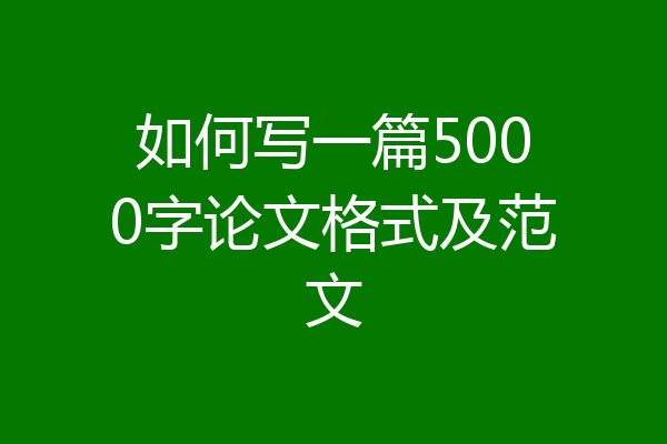 如何写一篇5000字论文格式及范文