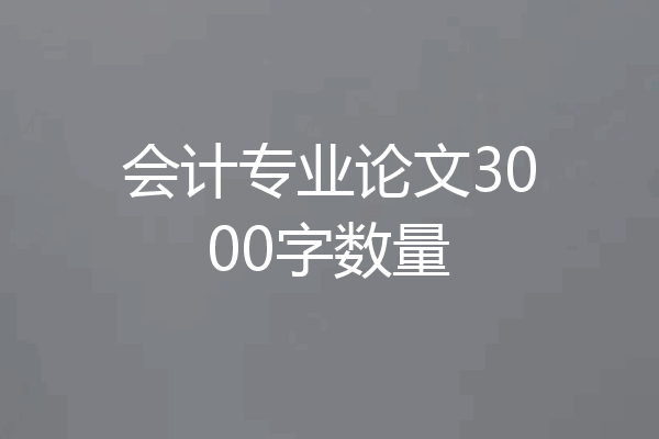 会计专业论文3000字数量