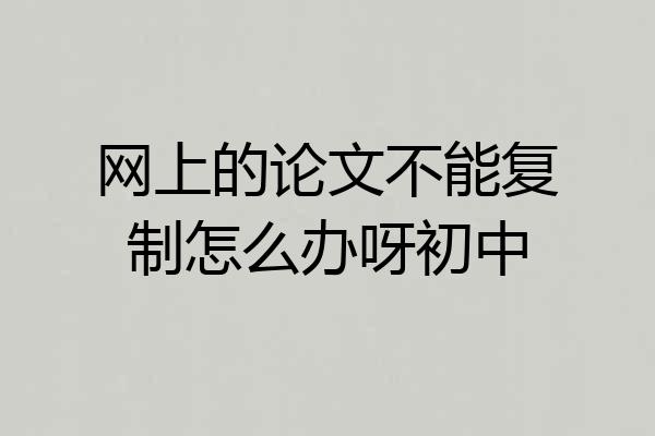 网上的论文不能复制怎么办呀初中