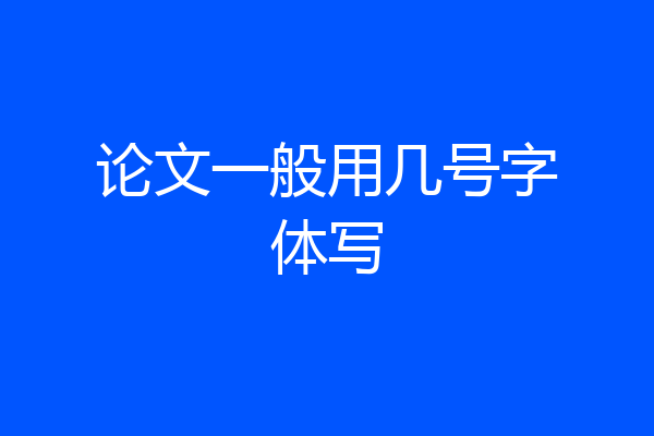 论文一般用几号字体写