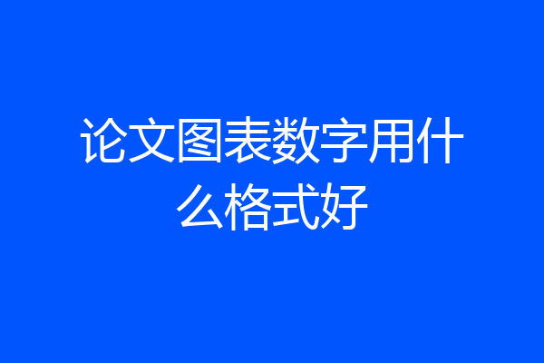 论文图表数字用什么格式好