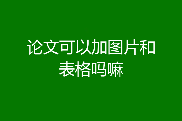 论文可以加图片和表格吗嘛