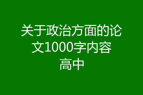 关于政治方面的论文1000字内容高中
