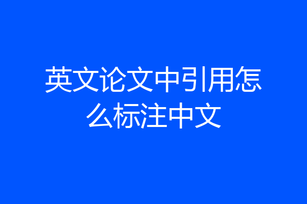 英文论文中引用怎么标注中文