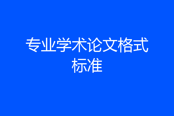 专业学术论文格式标准