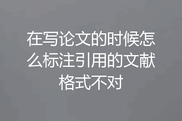 在写论文的时候怎么标注引用的文献格式不对