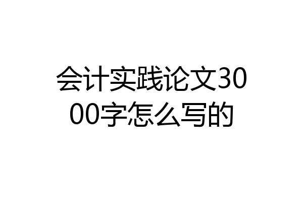 会计实践论文3000字怎么写的