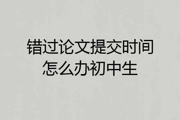 错过论文提交时间怎么办初中生