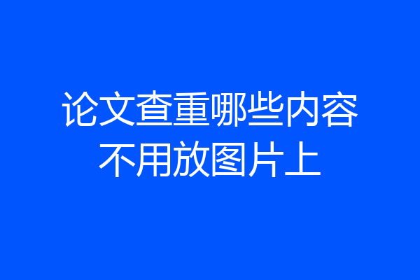 论文查重哪些内容不用放图片上