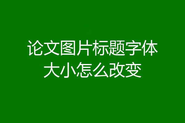 论文图片标题字体大小怎么改变