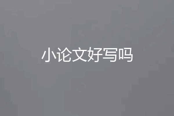 小论文好写吗