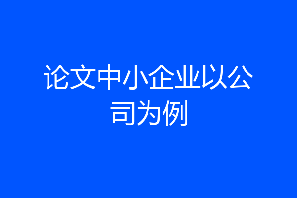 论文中小企业以公司为例