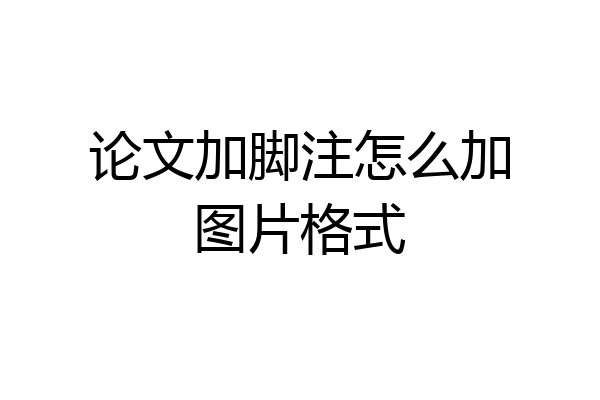 论文加脚注怎么加图片格式