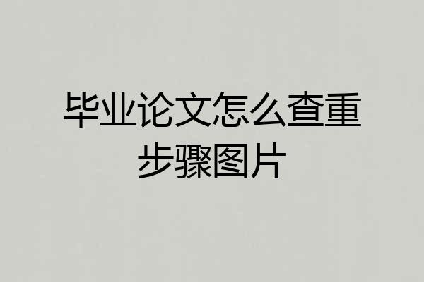 毕业论文怎么查重步骤图片