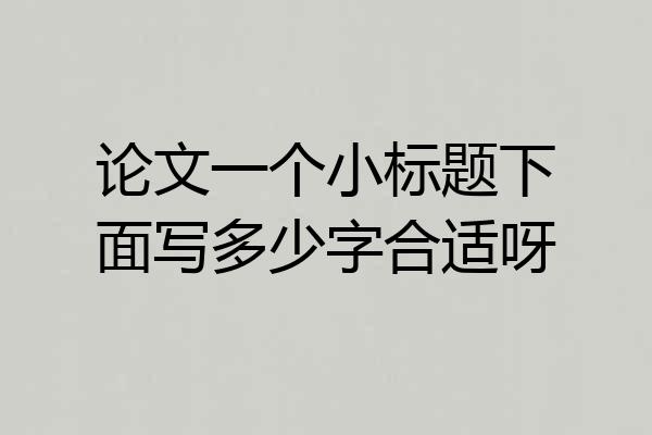 论文一个小标题下面写多少字合适呀