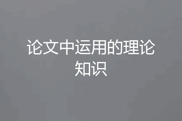 论文中运用的理论知识