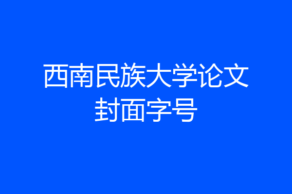 西南民族大学论文封面字号