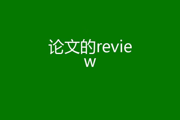 论文的review