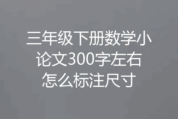 三年级下册数学小论文300字左右怎么标注尺寸