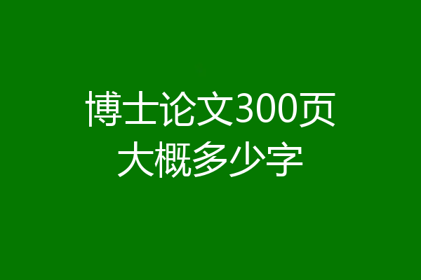 博士论文300页大概多少字