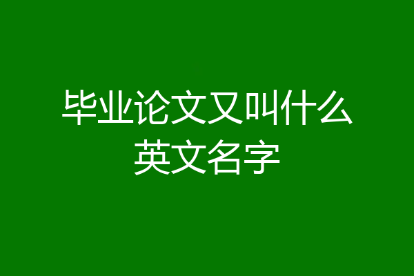 毕业论文又叫什么英文名字