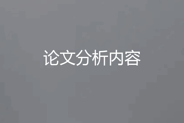 论文分析内容