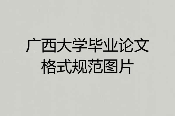 广西大学毕业论文格式规范图片