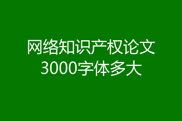 网络知识产权论文3000字体多大