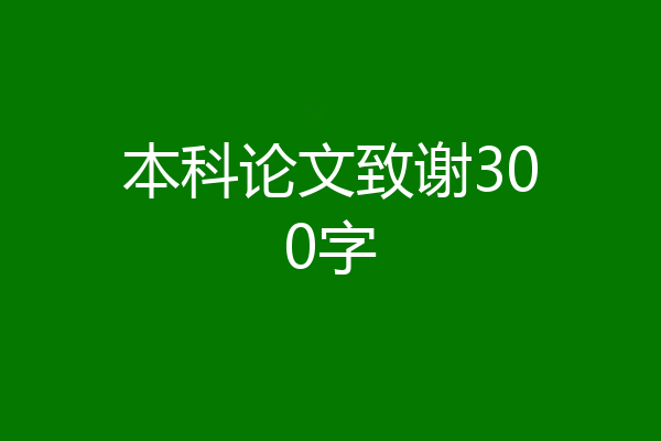 本科论文致谢300字
