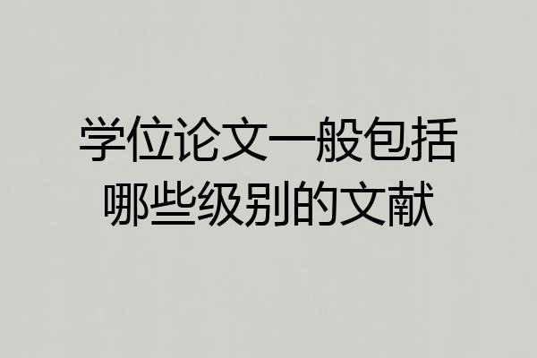 学位论文一般包括哪些级别的文献