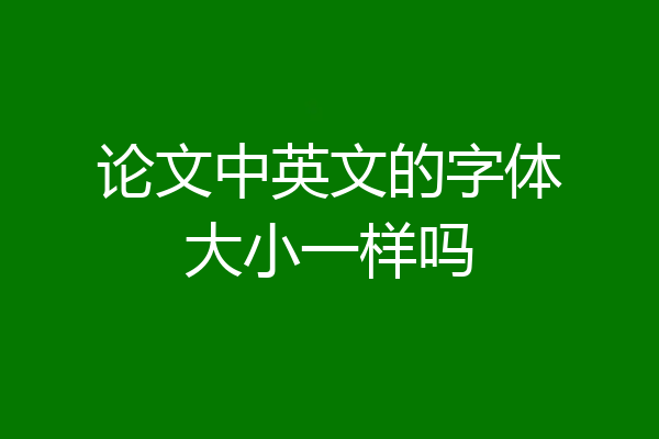 论文中英文的字体大小一样吗