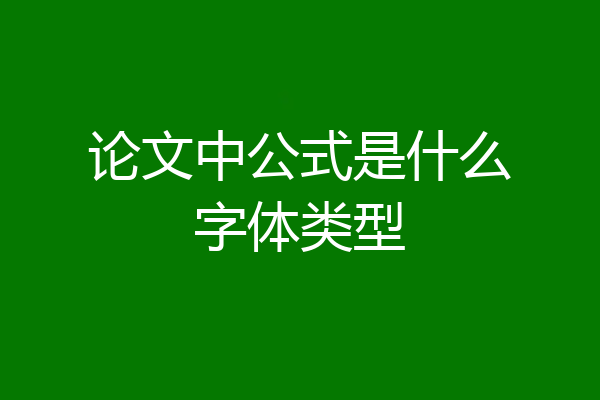 论文中公式是什么字体类型