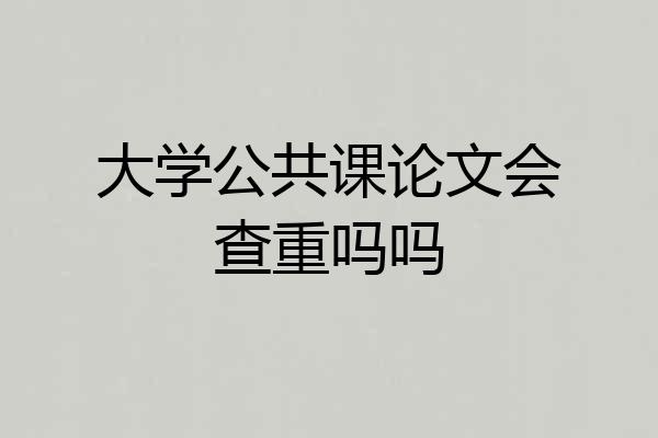 大学公共课论文会查重吗吗
