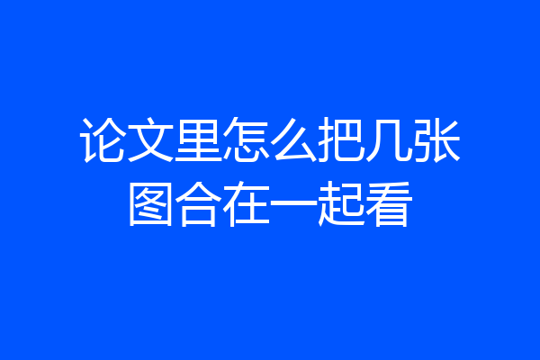 论文里怎么把几张图合在一起看