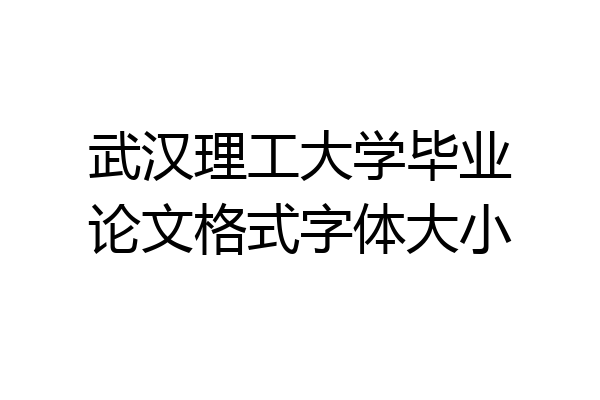 武汉理工大学毕业论文格式字体大小