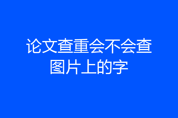 论文查重会不会查图片上的字