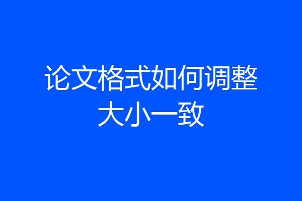 论文格式如何调整大小一致