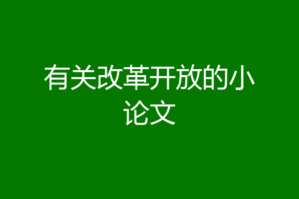 有关改革开放的小论文