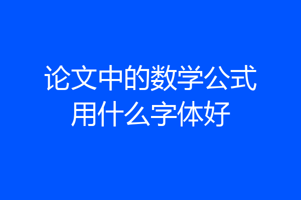 论文中的数学公式用什么字体好