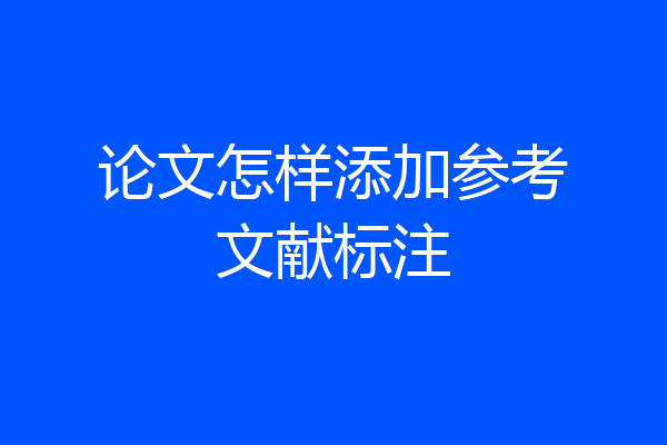 论文怎样添加参考文献标注