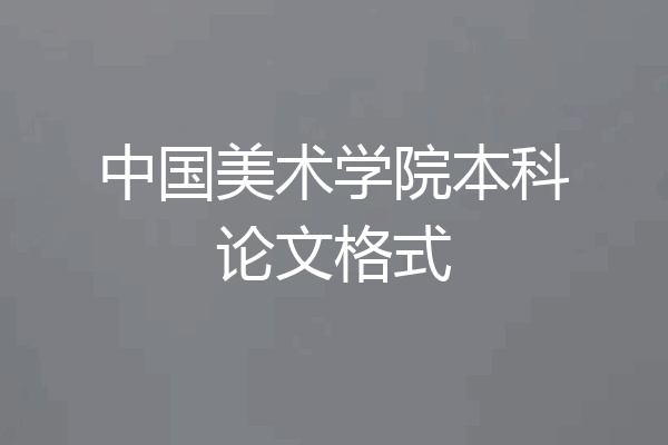 中国美术学院本科论文格式