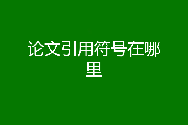 论文引用符号在哪里