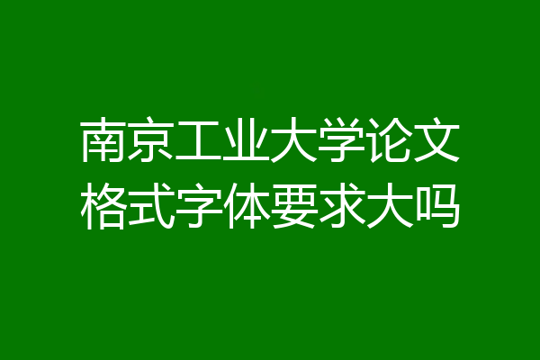 南京工业大学论文格式字体要求大吗